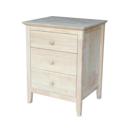 INTERNATIONAL CONCEPTS International Concepts Nightstand With 3 Drawers Standard BD-8013
